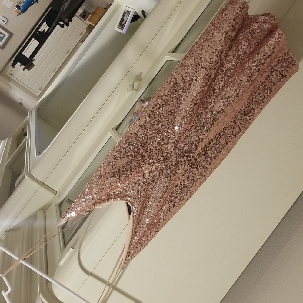 Rose gold sequin romper
